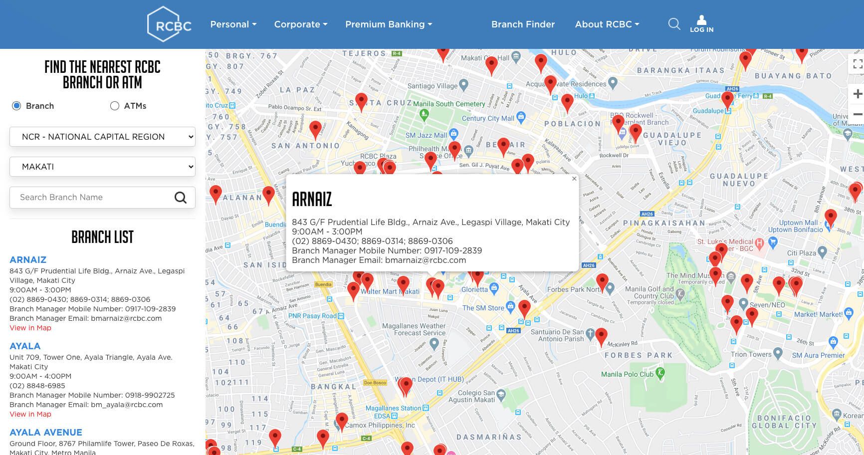 RCBC Branch Finder