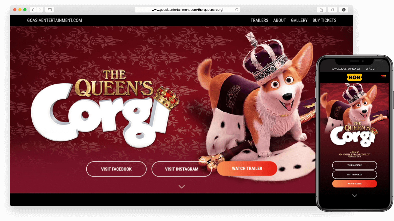 The Queen's Corgi Landing Page